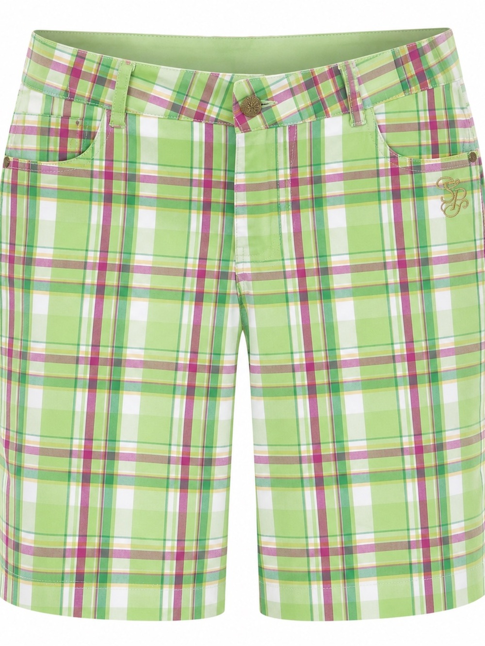 Southpole Girls Plaid Green & Pink Knee-Length Shorts Size 13 Cotton/Spandex